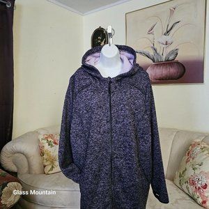 Active Zone Hooded Thermal Reflective Thumbhole Cuff Plus Size Winter Jacket